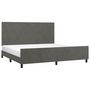 Voir la diapositive 3 : VIDAXL Cadre de lit sans matelas gris fonce 200x200 cm velours