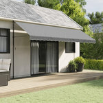 VIDAXL Tissu de remplacement de cantonniere d'auvent rayure anthracite