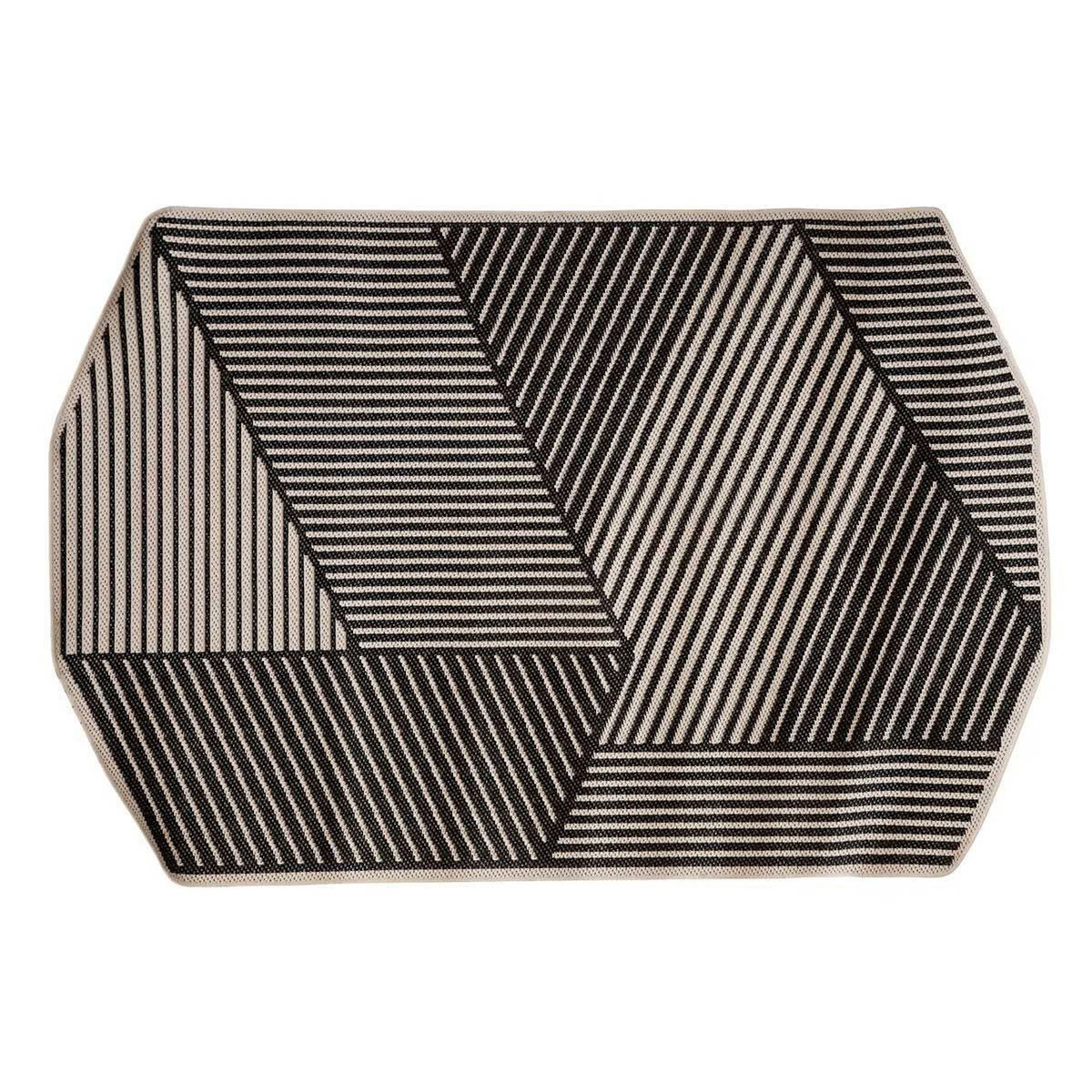 ATMOSPHERA Tapis Déco Imprimé  Teo  160x230cm Noir & Gris