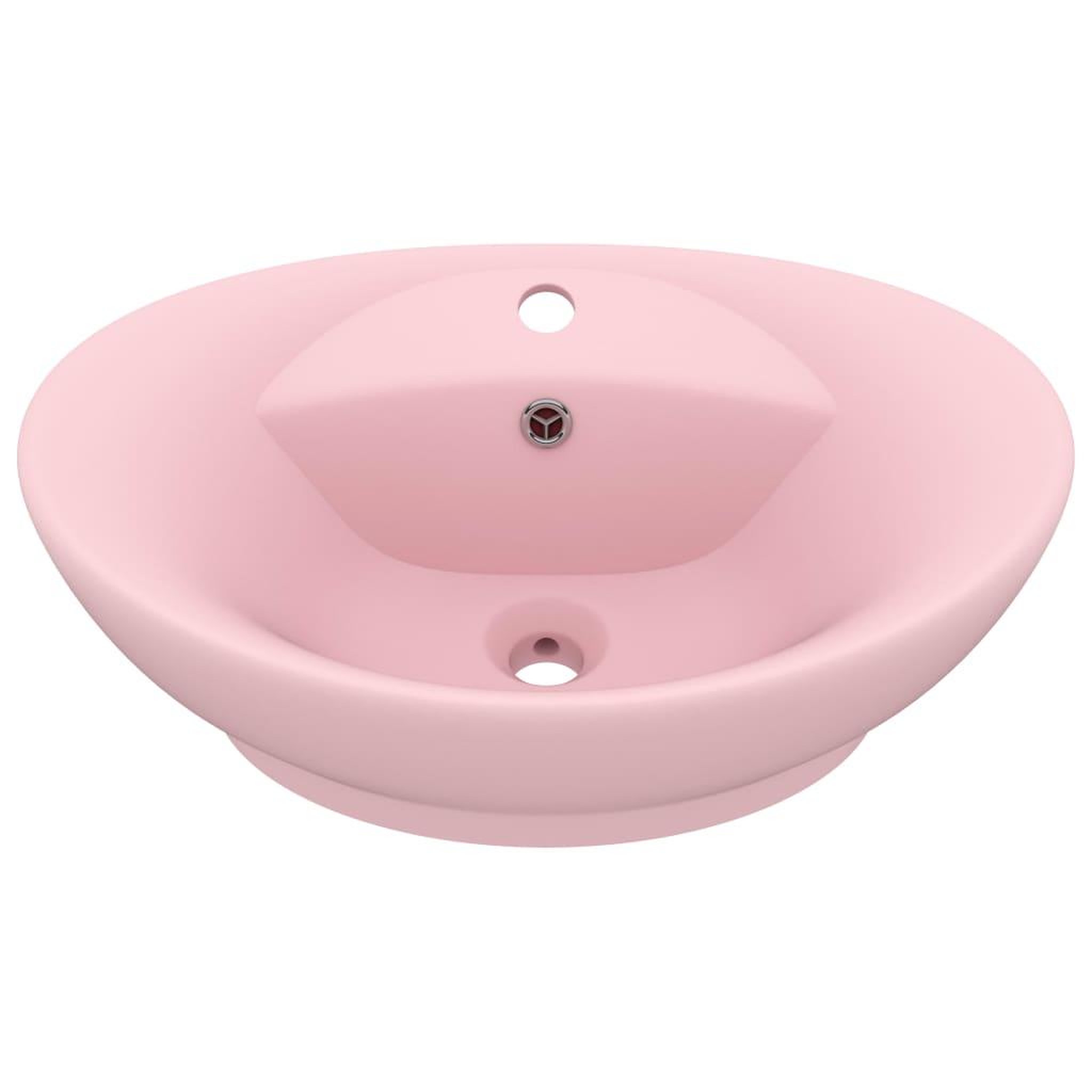Voir la diapositive 2 : VIDAXL Lavabo ovale de luxe a trop-plein Rose mat 58,5x39 cm Ceramique