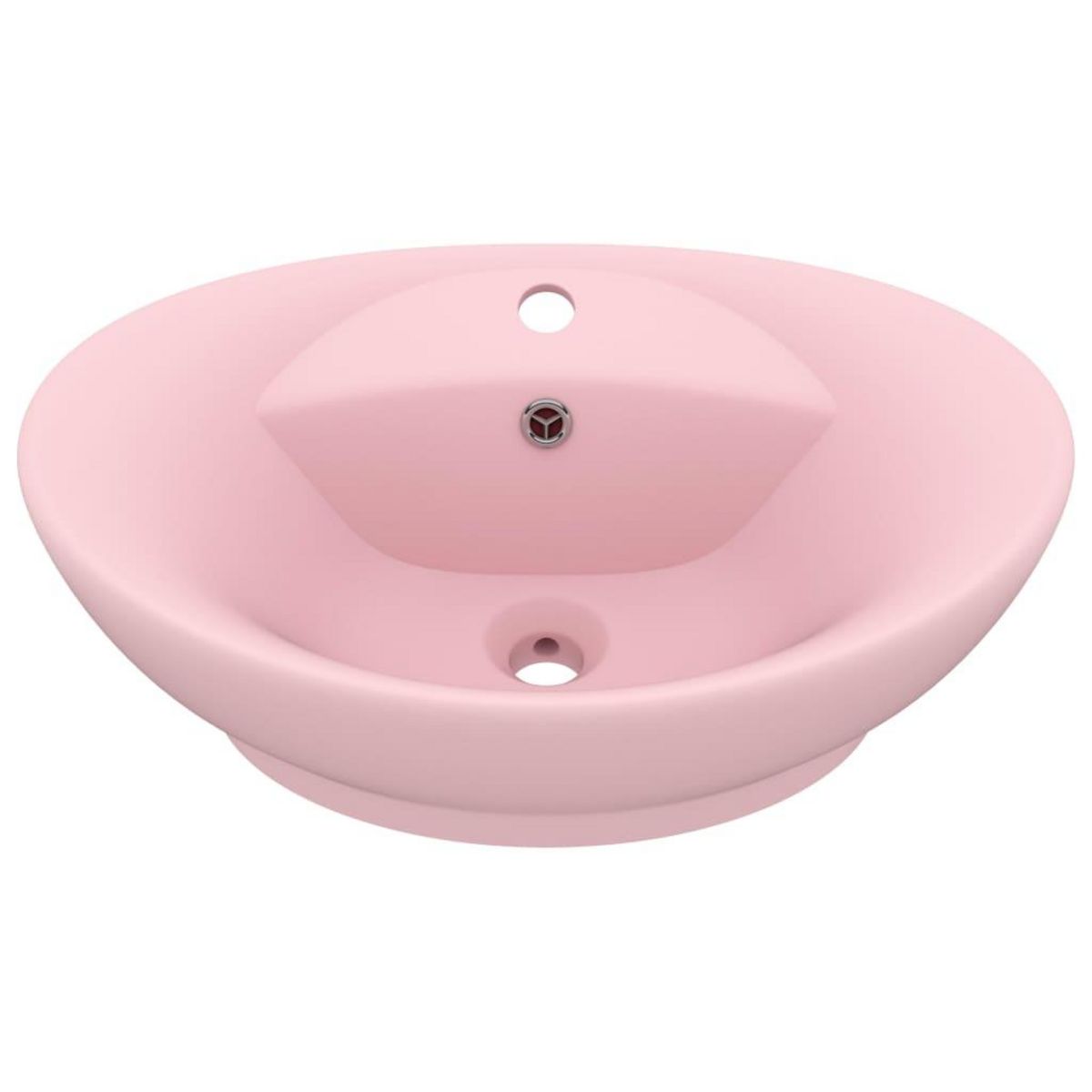 VIDAXL Lavabo ovale de luxe a trop-plein Rose mat 58,5x39 cm Ceramique