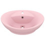 Voir la diapositive 2 : VIDAXL Lavabo ovale de luxe a trop-plein Rose mat 58,5x39 cm Ceramique