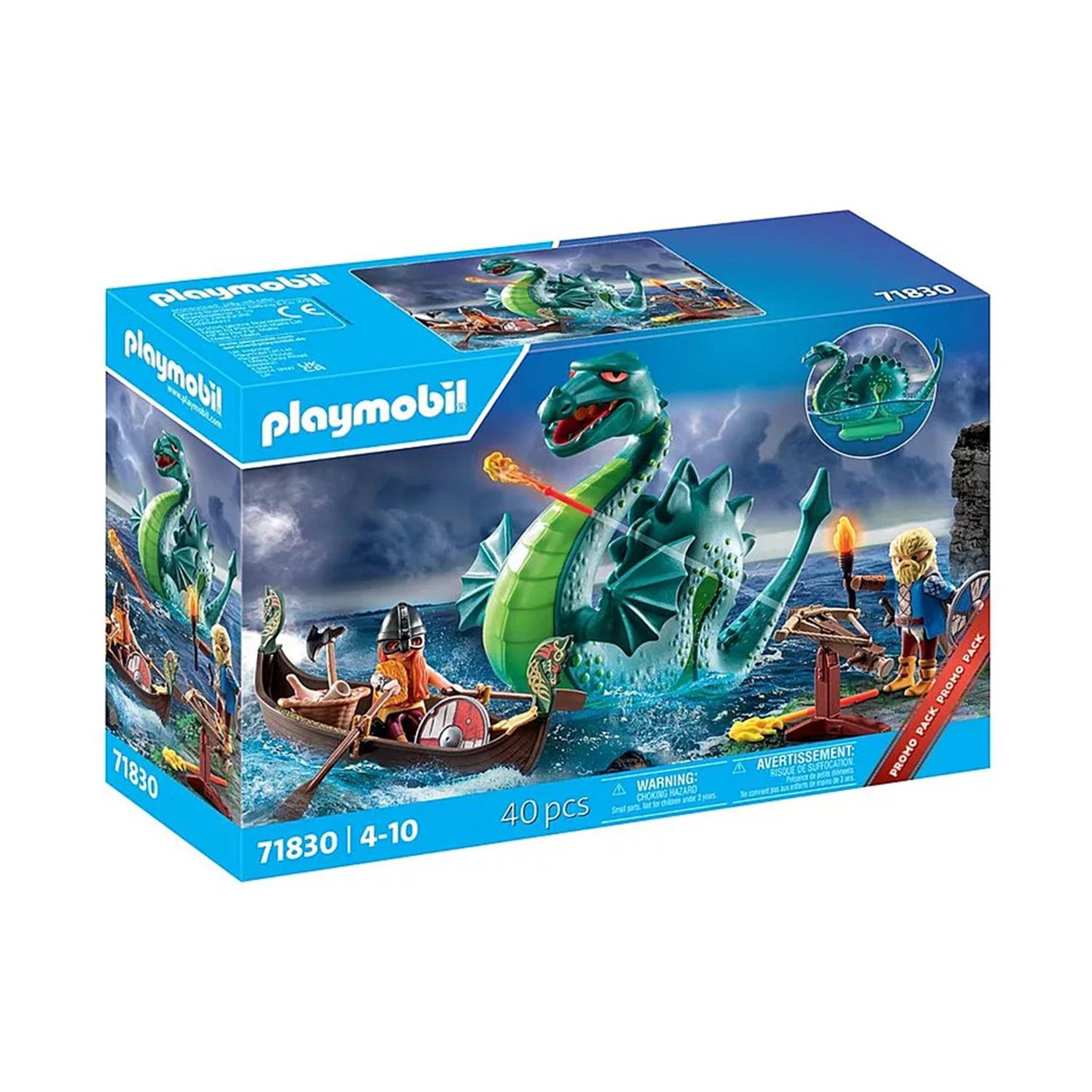 PLAYMOBIL Duo de Vikings, barque, canon et monstre marin