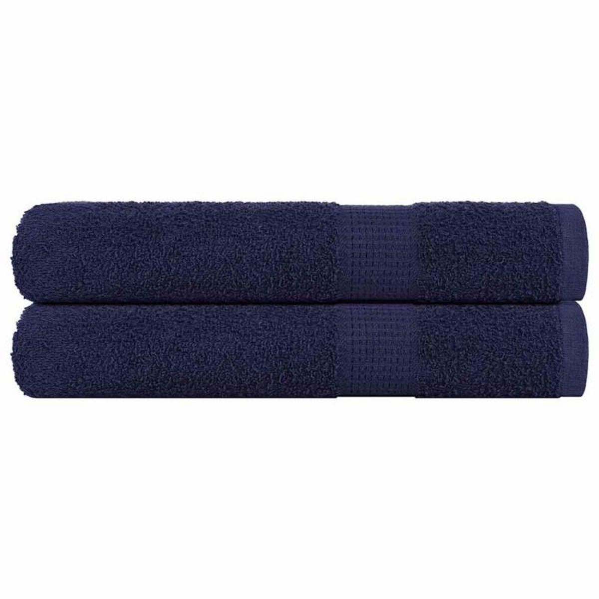 VIDAXL Serviettes de sauna 2 pcs bleu marine 80x200 cm 100% coton