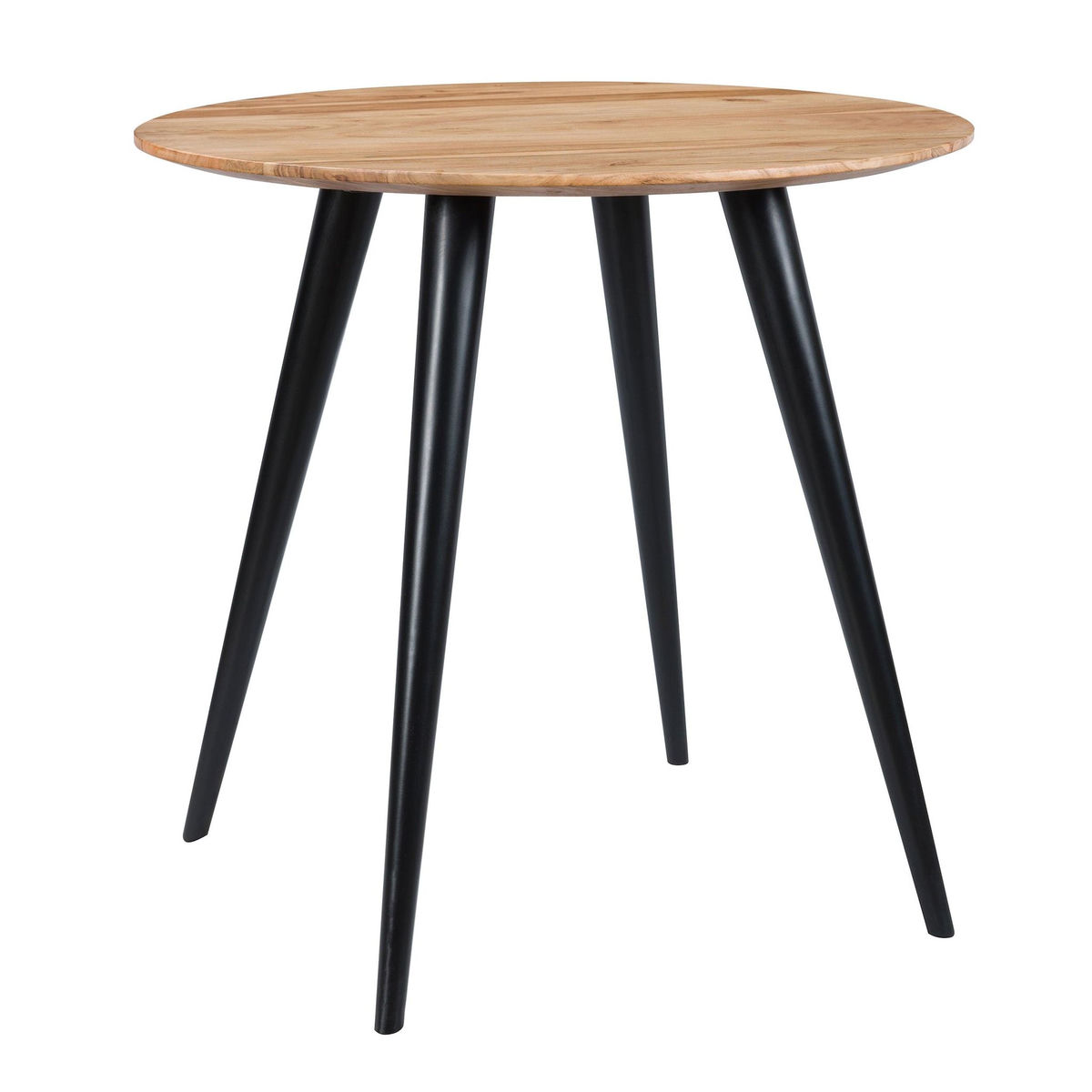 MAISON PAVANE Table ronde 2 personnes en acacia et pieds en métal  D80 cm-Modasa