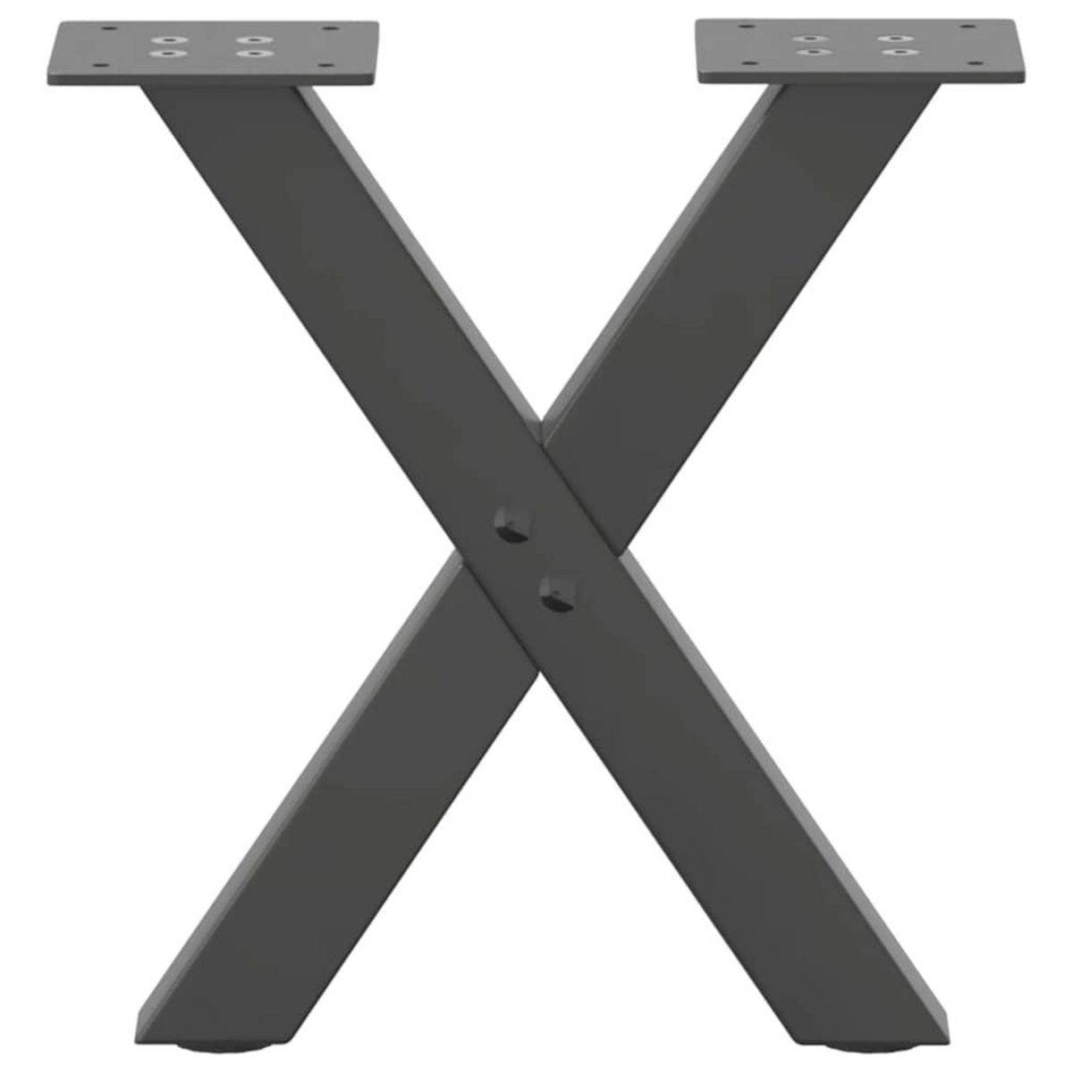VIDAXL Pieds de table basse forme de X 2 pcs anthracite 30x(30-31) cm
