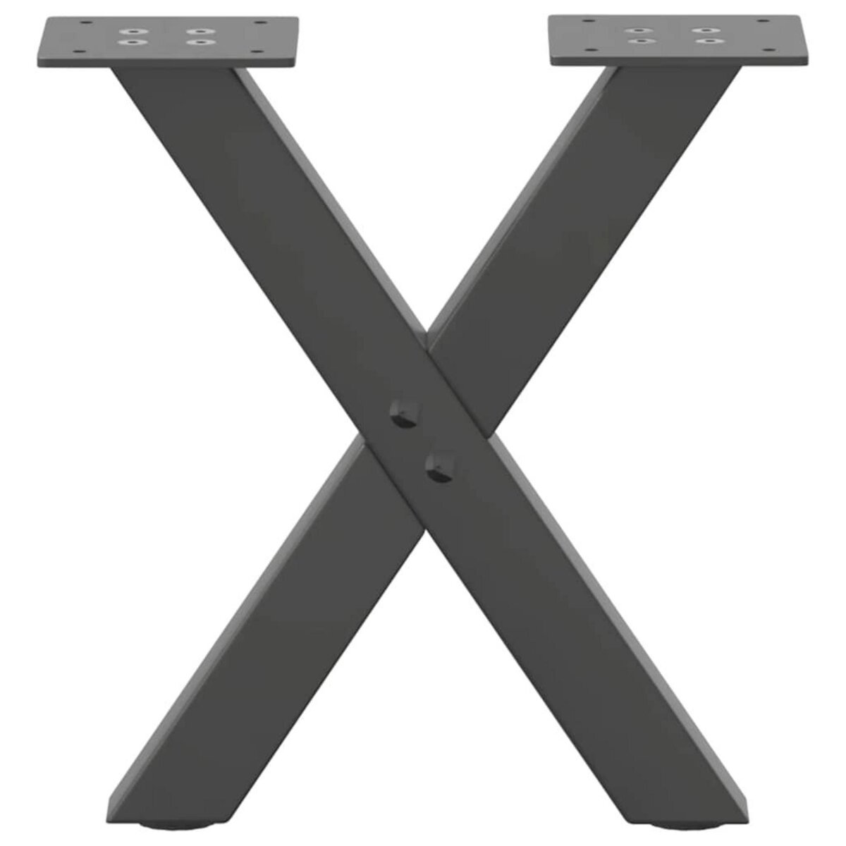VIDAXL Pieds de table basse forme de X 2 pcs anthracite 30x(30-31) cm