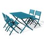 Voir la diapositive 2 : Paris Prix Ensemble Table de Jardin Pliante & 4 Chaises  Marius  140cm Bleu Canard
