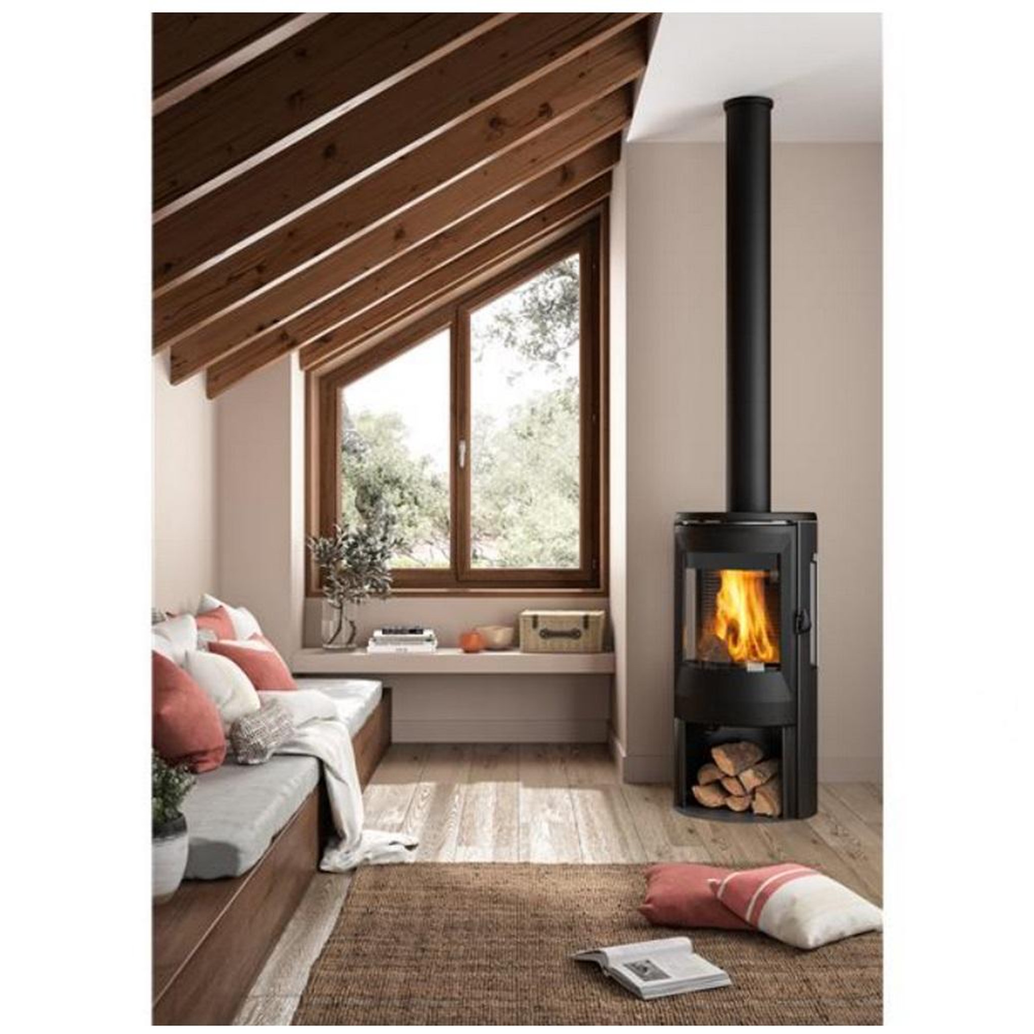 Voir la diapositive 3 : Invicta Poêle à bois acier 8kw anthracite - P948837