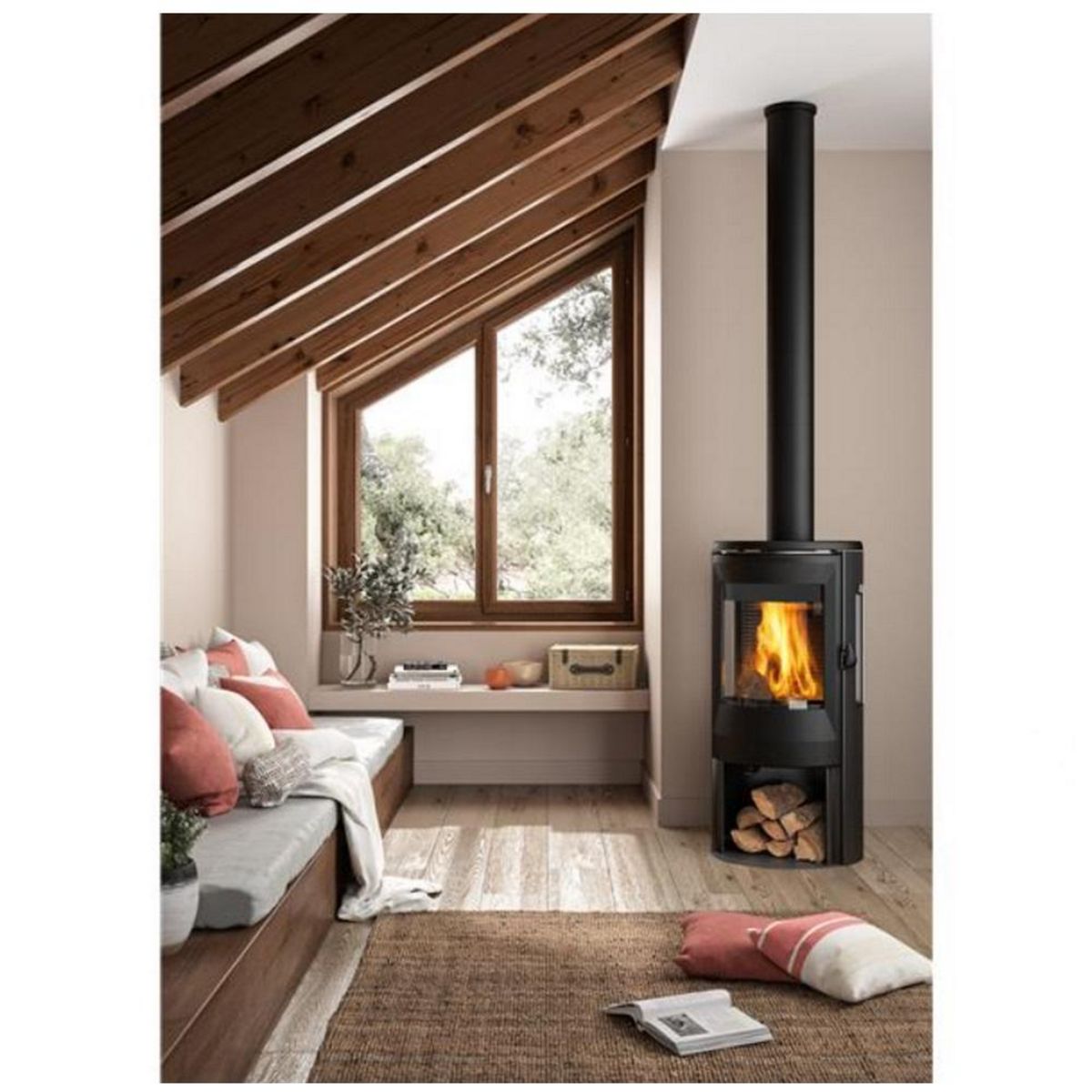 Invicta Poêle à bois acier 8kw anthracite - P948837
