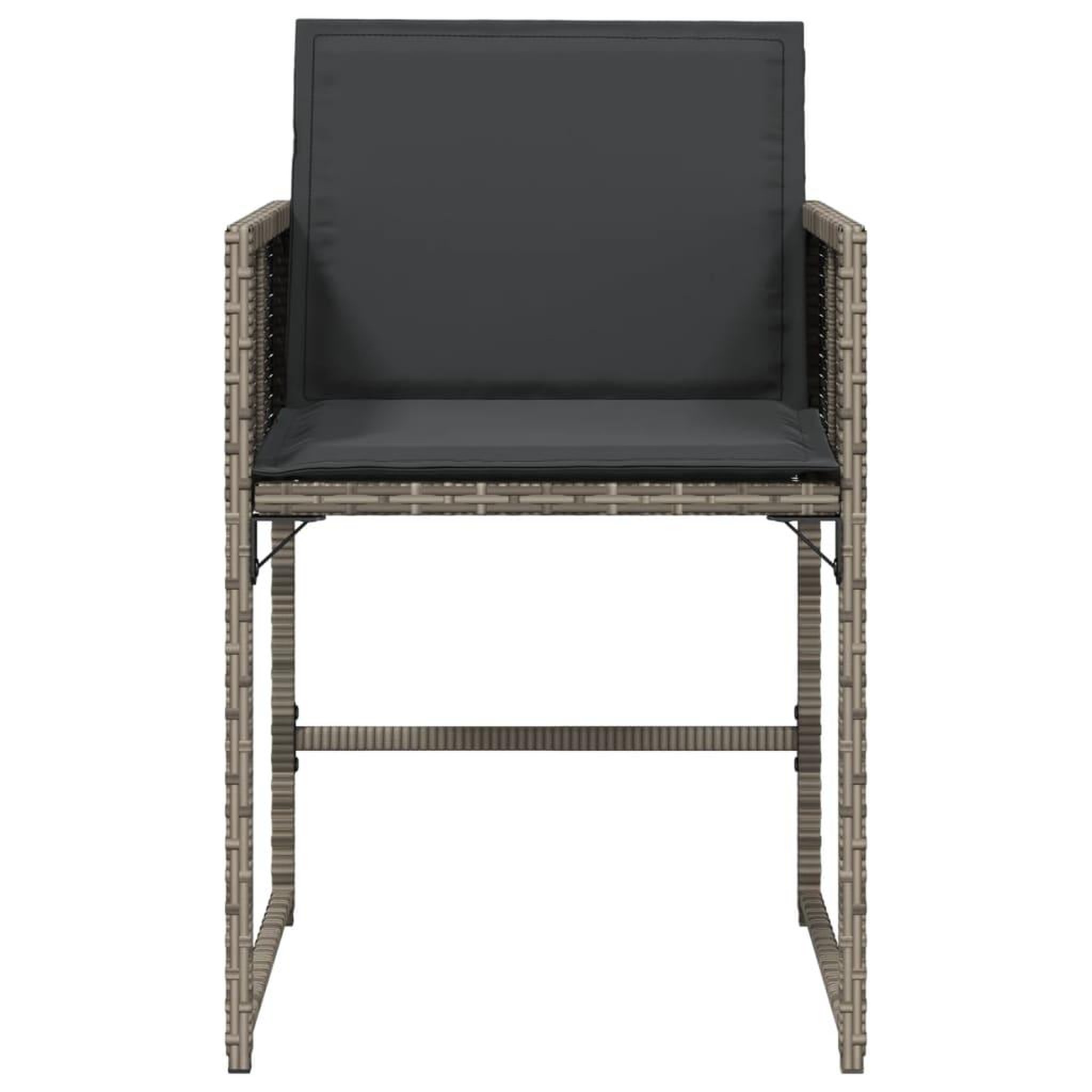 Voir la diapositive 5 : VIDAXL Chaises de jardin avec coussins lot de 4 gris resine tressee