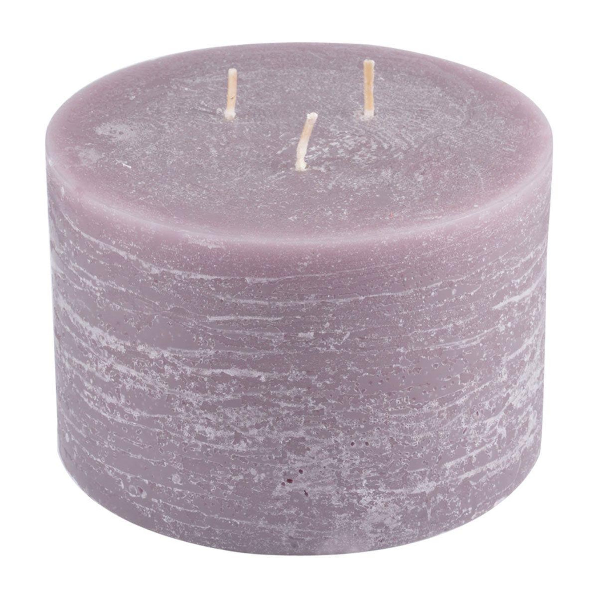 HOMEA Bougie déco 3 mèches  rustique  12cm taupe