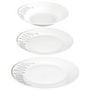 Voir la diapositive 2 : SECRET DE GOURMET Service de Table 18 Pièces  Esquisse  27cm Blanc & Gris