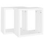 Voir la diapositive 3 : VIDAXL Étagères cube murales 2 pcs Blanc 30x15x30 cm
