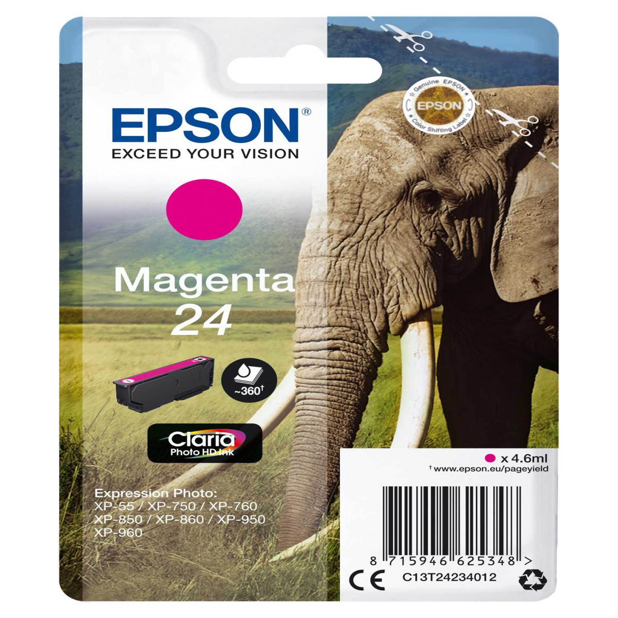 Voir la diapositive 2 : Epson Epson elephant c13t24234022 cartouche d'encre 1 pièce(s) original magenta