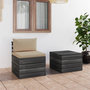 Voir la diapositive 1 : VIDAXL Salon palette de jardin 2 pcs avec coussins Bois de pin massif