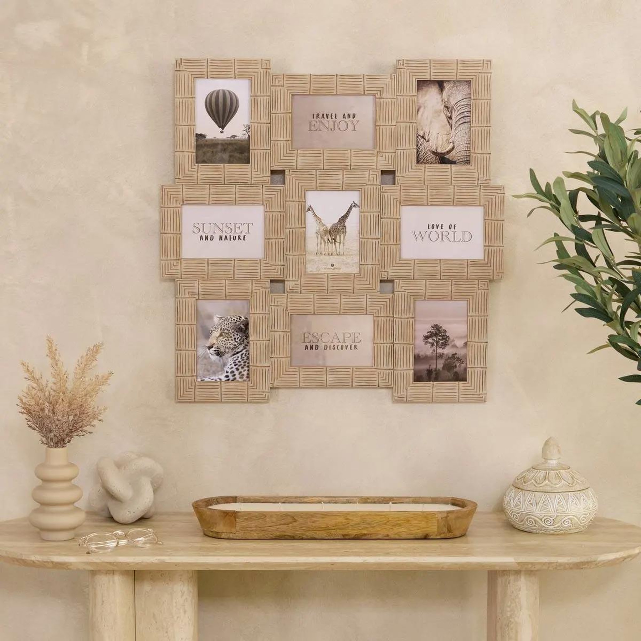 Voir la diapositive 3 : Atmosphera Kids Pêle-mêle déco 9 photos  isis  58cm beige