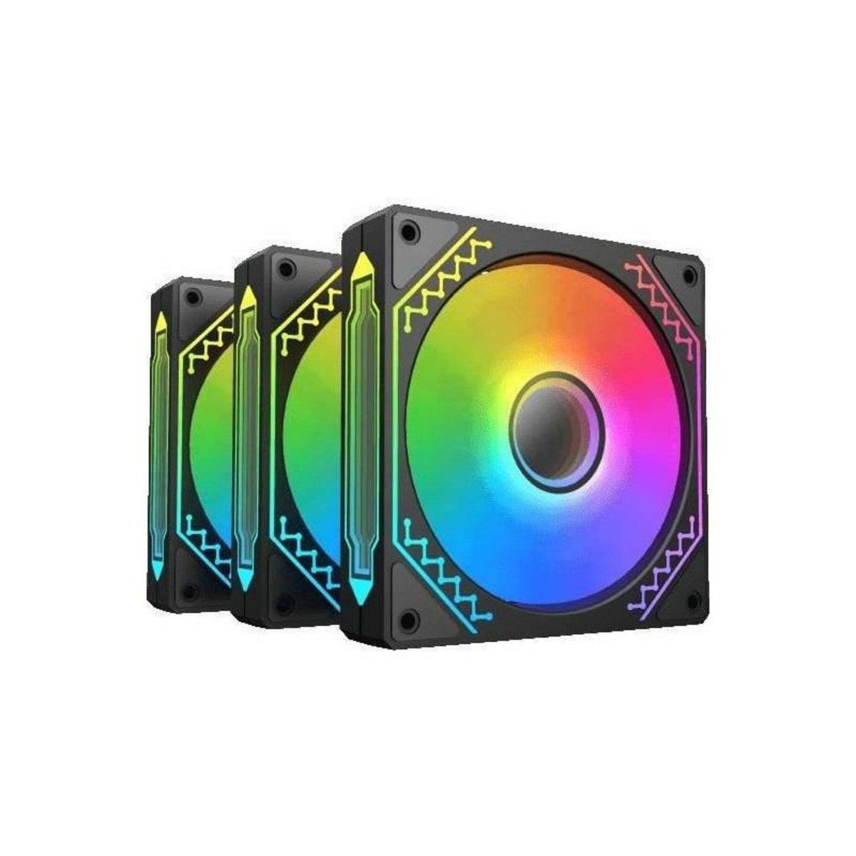 Xigmatek XIGMATEK - Starz Pro (Noir) (Pack de 3) - Ventilateurs 3x120mm A-RGB pour boitier PC