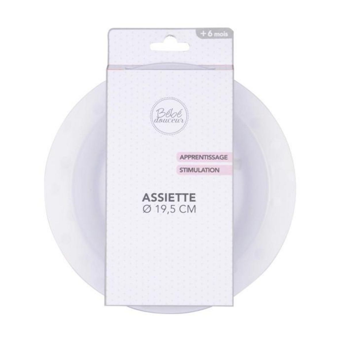 Paris Prix Assiette en Plastique  Bébé  19cm Blanc