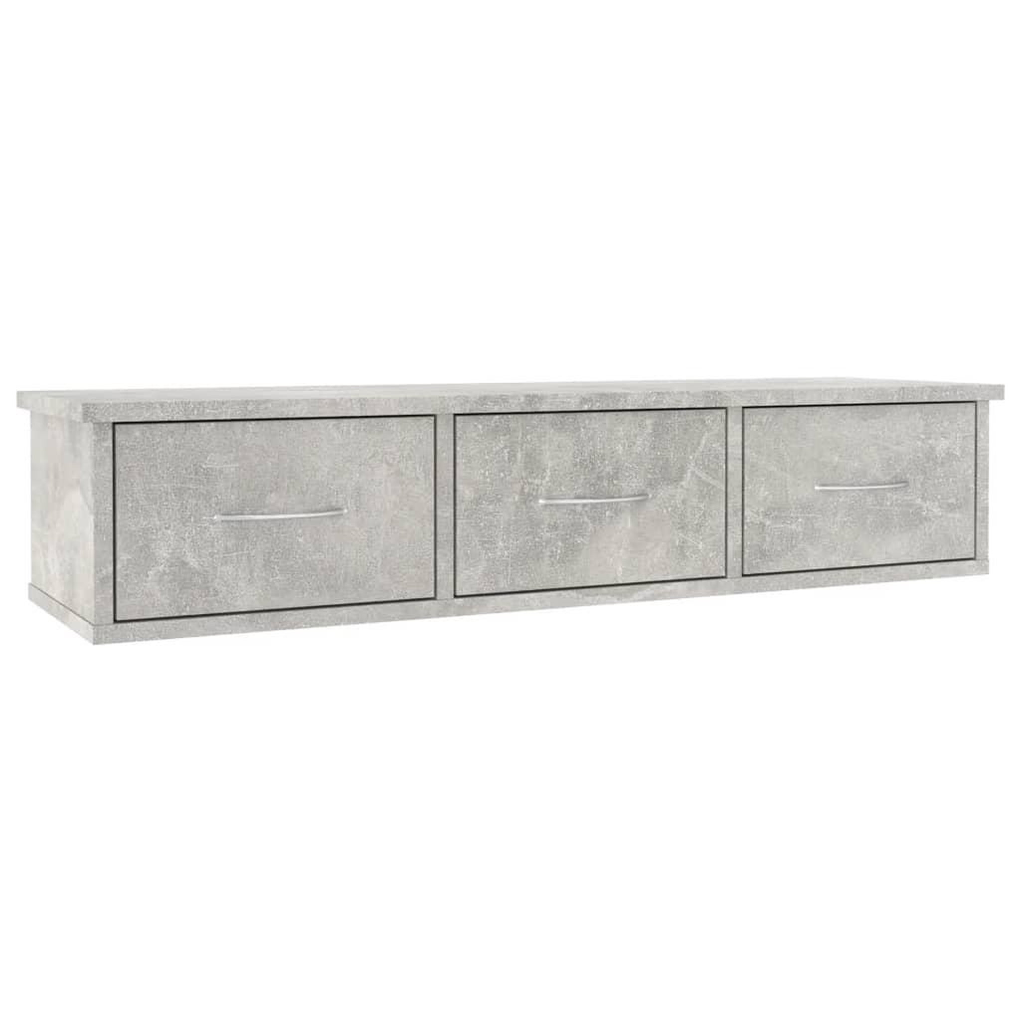 Voir la diapositive 2 : VIDAXL Etagere murale avec tiroirs Gris beton bois d'ingenierie