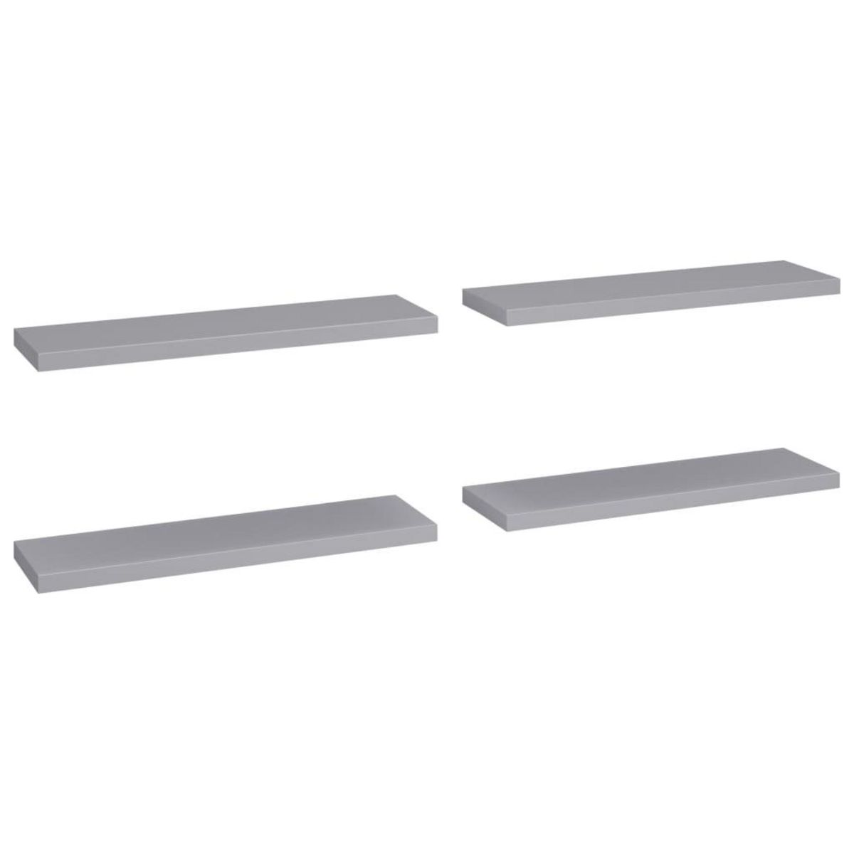 VIDAXL Etageres murales flottantes 4 pcs gris 90x23,5x3,8 cm MDF