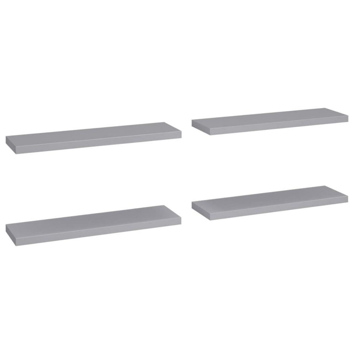 VIDAXL Etageres murales flottantes 4 pcs gris 90x23,5x3,8 cm MDF