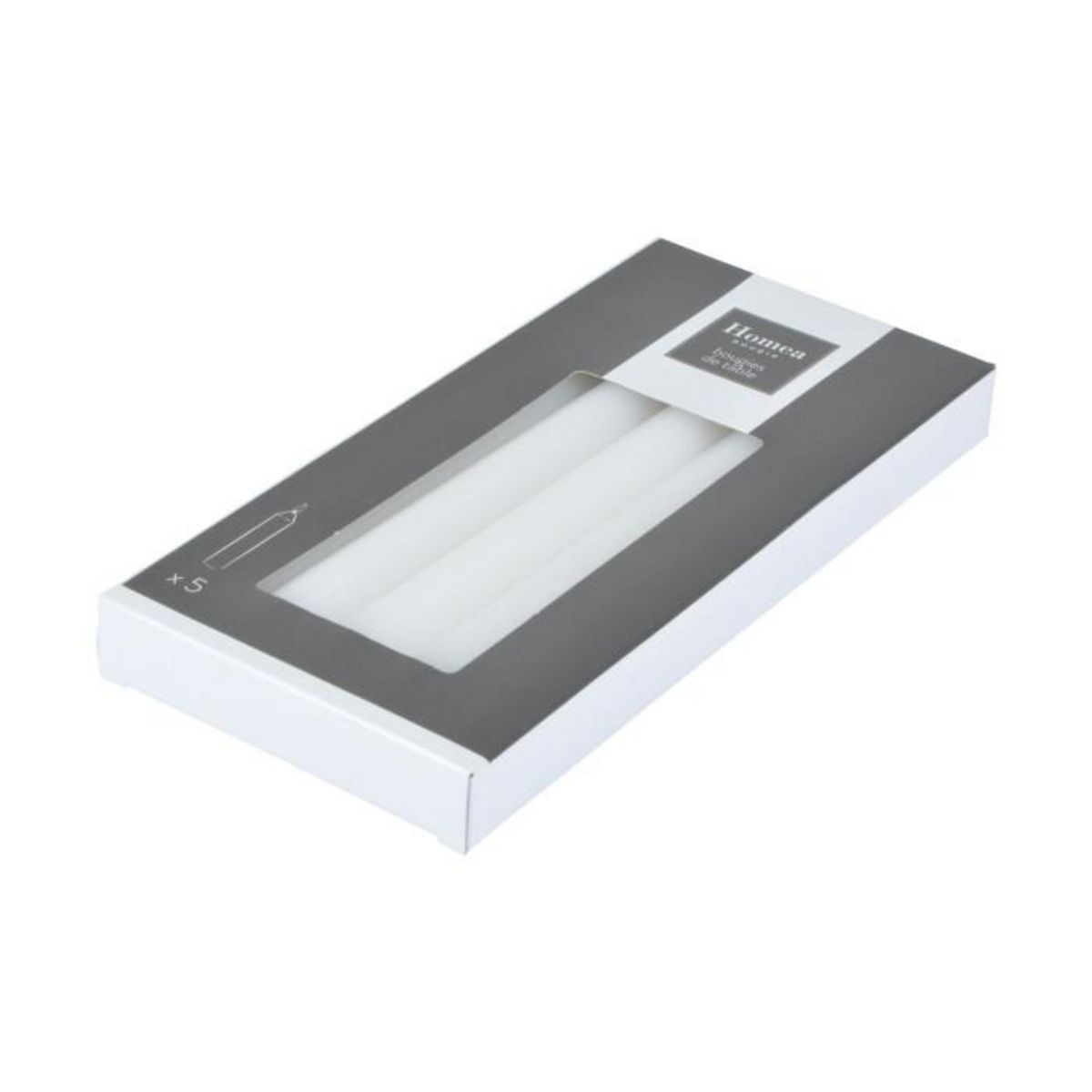 Paris Prix Lot de 5 Bougies Chandelier  Essentiel II  19cm Blanc