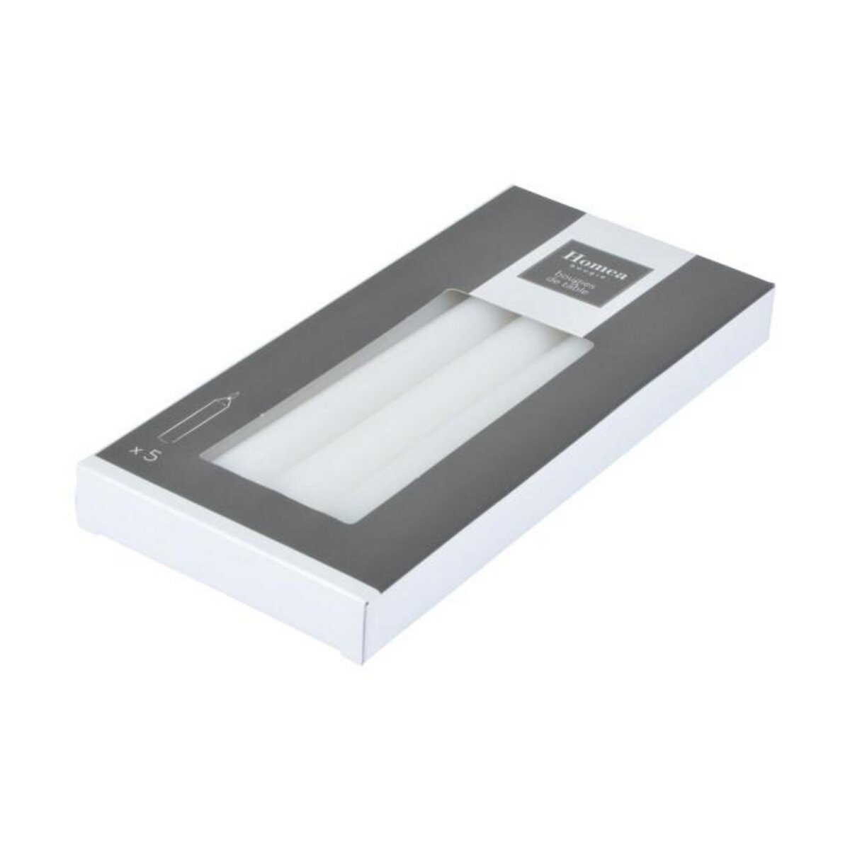 Paris Prix Lot de 5 Bougies Chandelier  Essentiel II  19cm Blanc