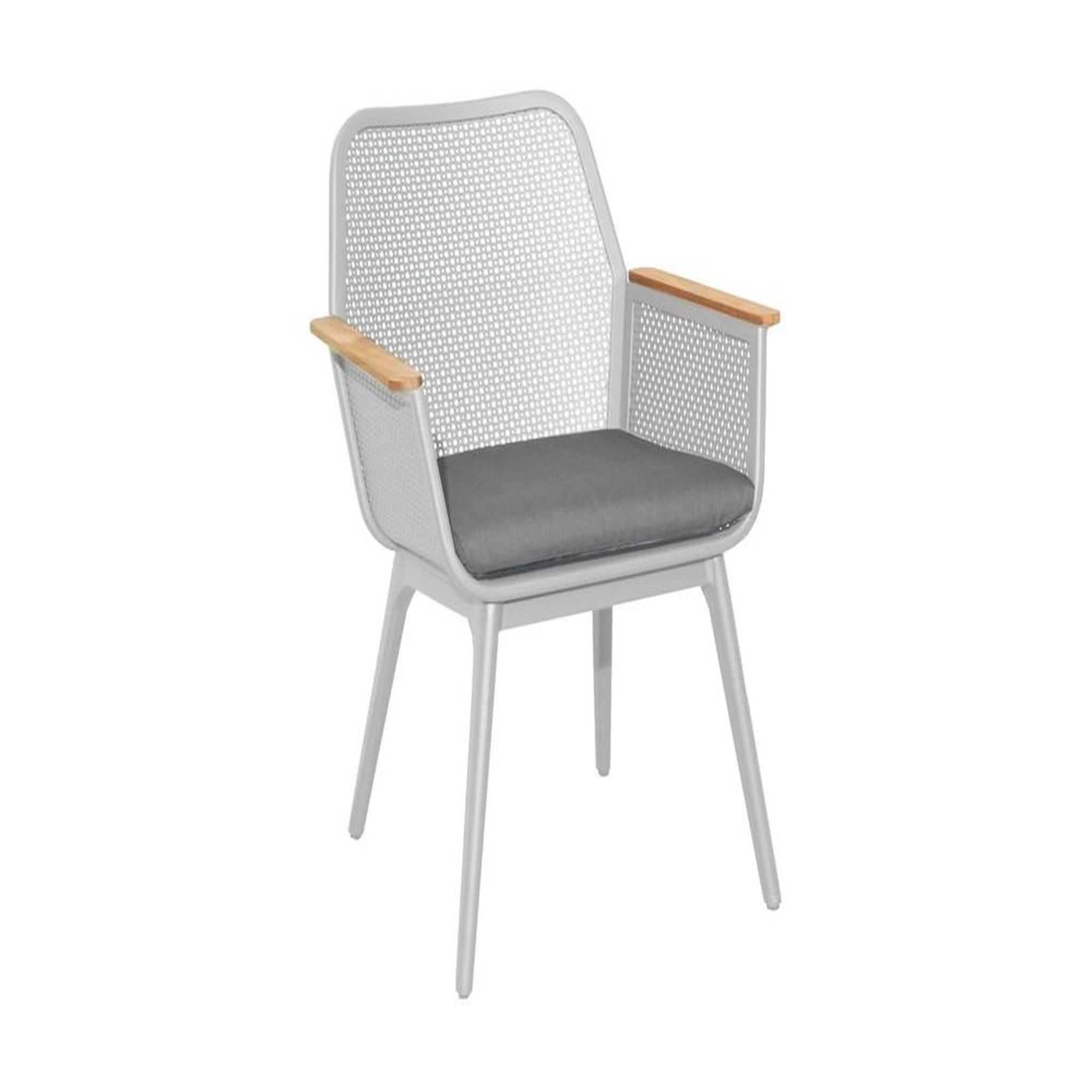 Proloisirs Fauteuil repas de jardin Maestro alu acc teck+galette sunbrella - blanc/119