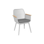 Proloisirs Fauteuil repas de jardin Maestro alu acc teck+galette sunbrella - blanc/119