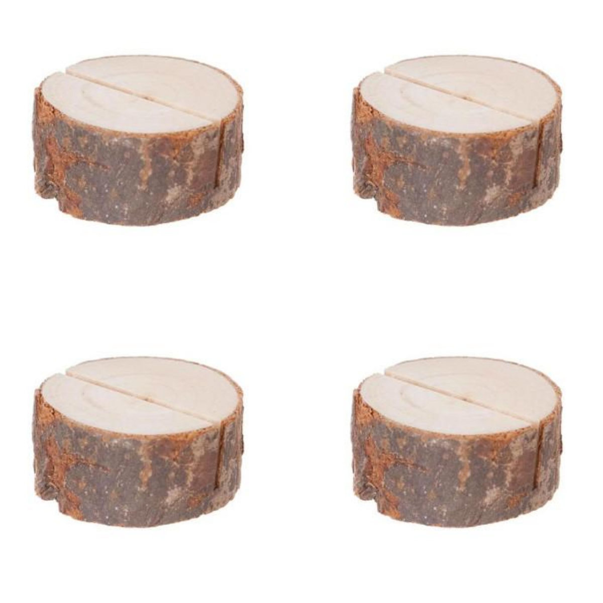 ATMOSPHERA Lot de 4 Cavaliers de Table  Rondin  4cm Marron