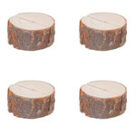 ATMOSPHERA Lot de 4 Cavaliers de Table  Rondin  4cm Marron