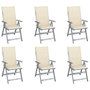 Voir la diapositive 1 : VIDAXL Chaises inclinables de jardin lot de 6 et coussins Bois acacia