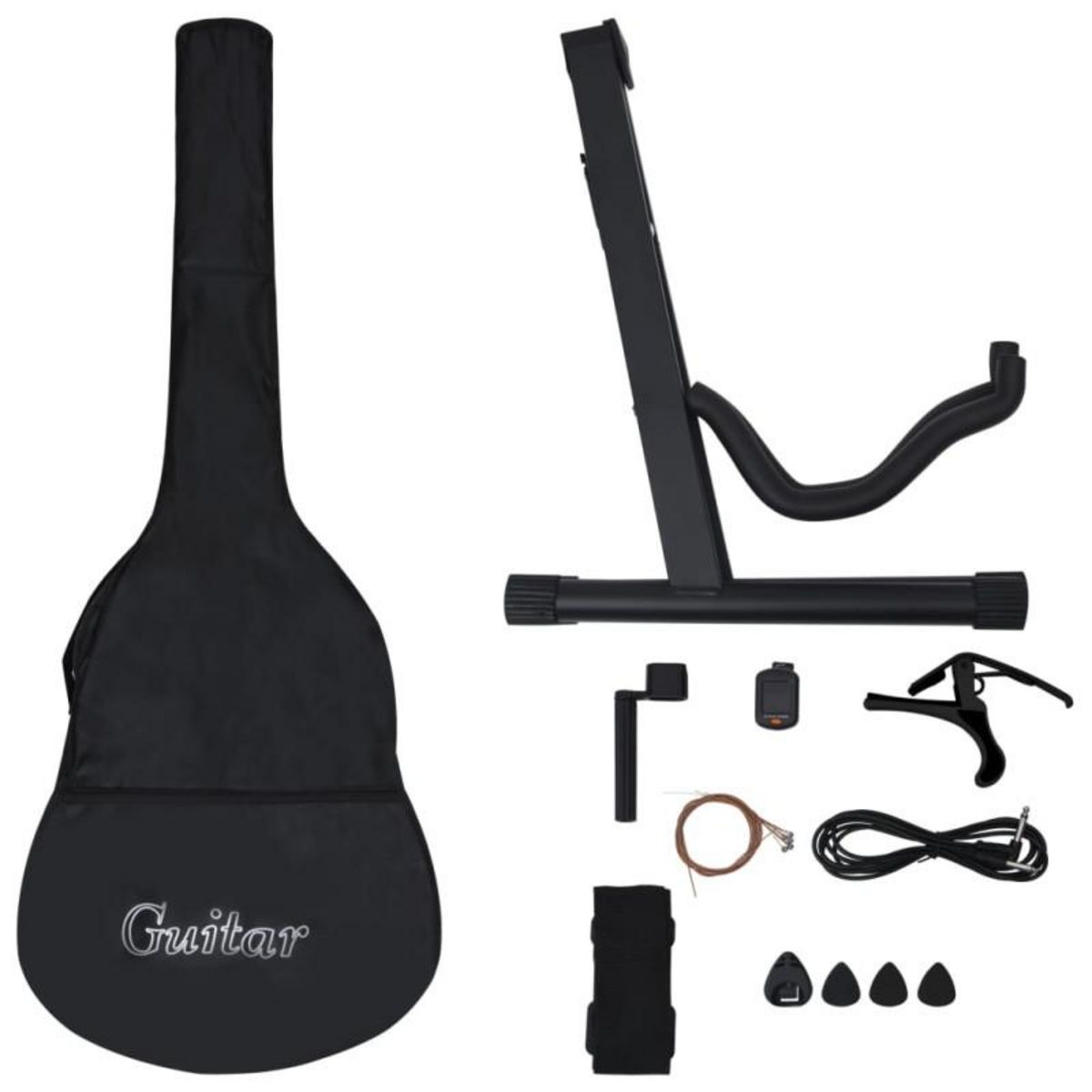 VIDAXL Jeu de guitare 12 pcs occidental avec égaliseur et 6 cordes