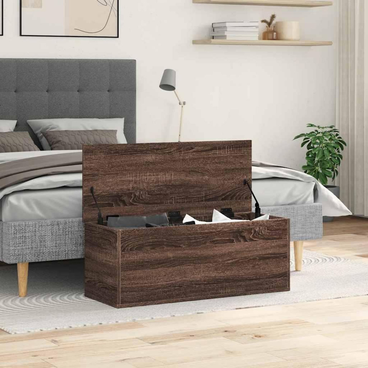 VIDAXL Boîte de rangement chene marron 90x35x35 cm bois d'ingenierie