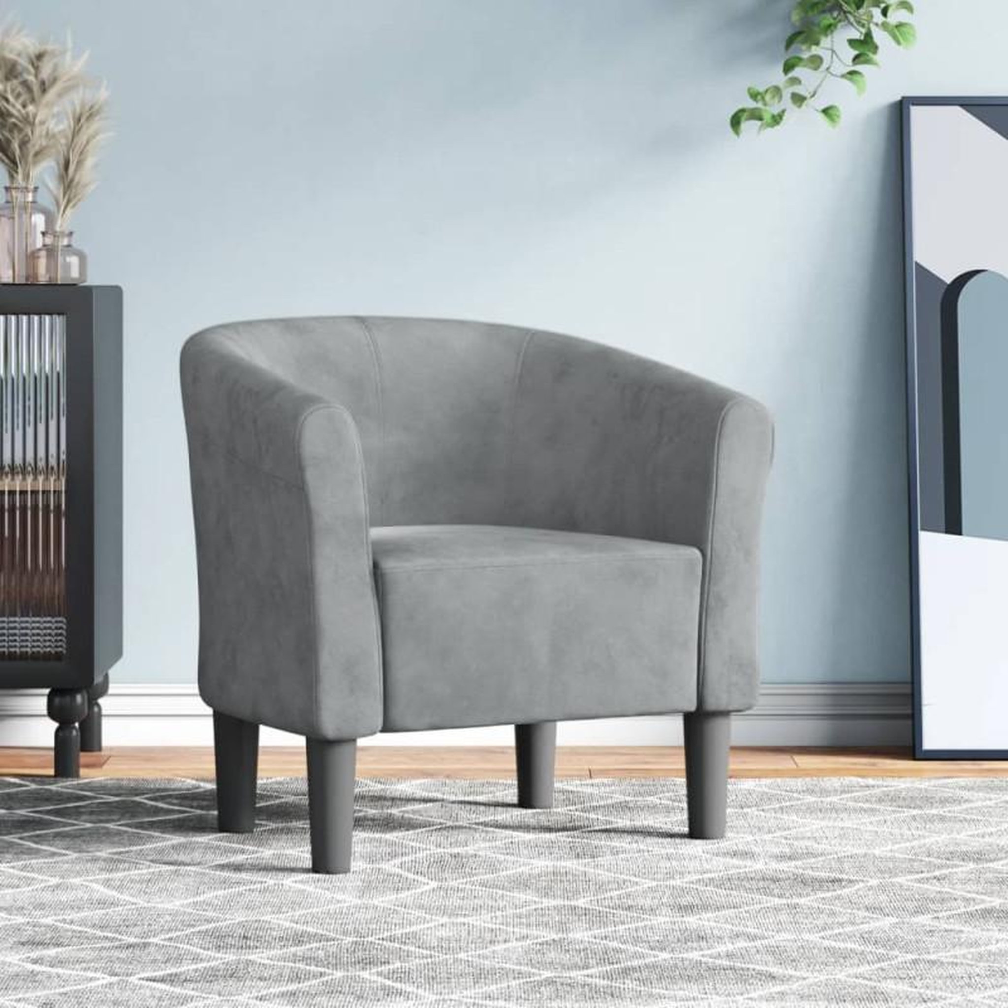 VIDAXL Chaise cabriolet gris foncé velours