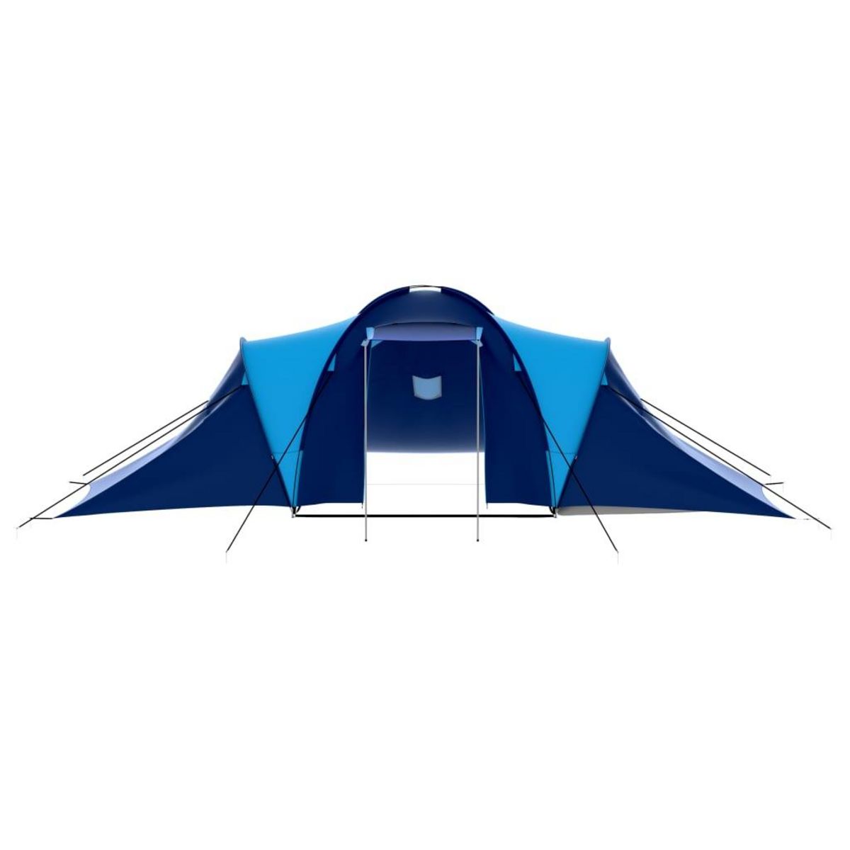 VIDAXL Tente de camping Tissu 9 personnes Bleu fonce et bleu