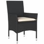 Voir la diapositive 3 : VIDAXL Ensemble de bistro avec coussins 3pcs noir resine tressee verre