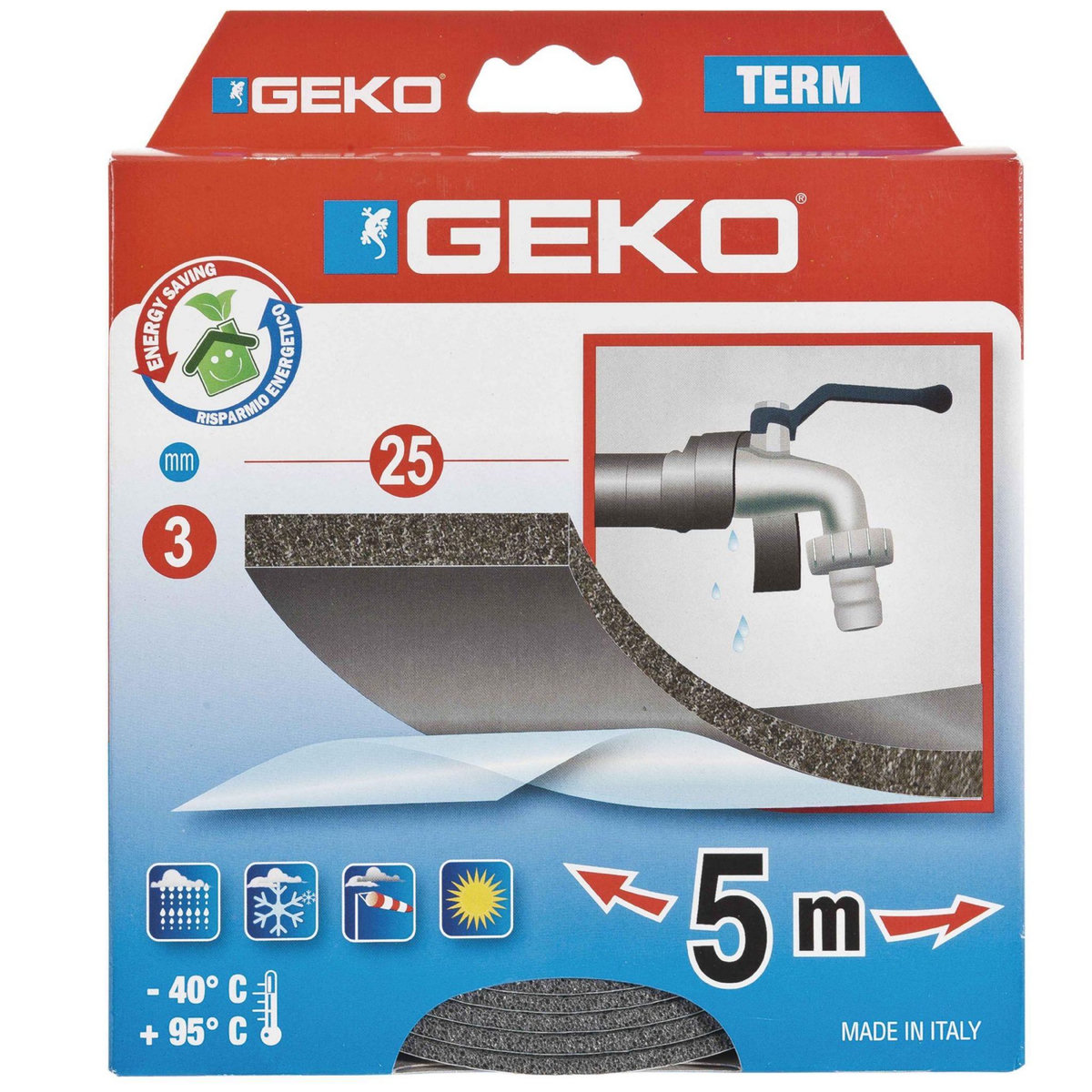 Geko Mousse isolante pour robinet 50mmx3mmx5m