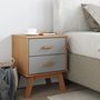 Voir la diapositive 3 : VIDAXL Table de chevet OLDEN gris et marron bois de pin solide