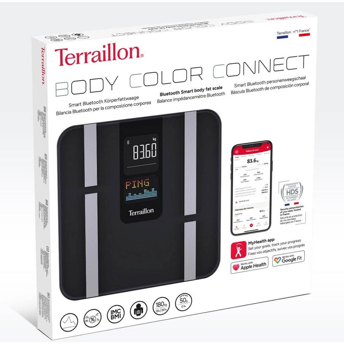 Terraillon Pèse personne impédancemètre Body Color Connect