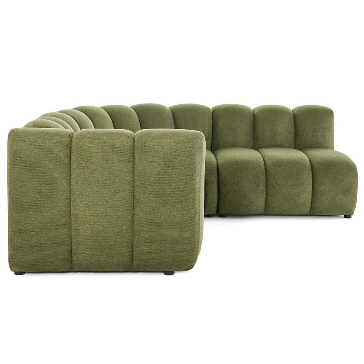 LISA DESIGN Debbie - canapé modulable d'angle droit 4 places avec accoudoir en tissu texturé