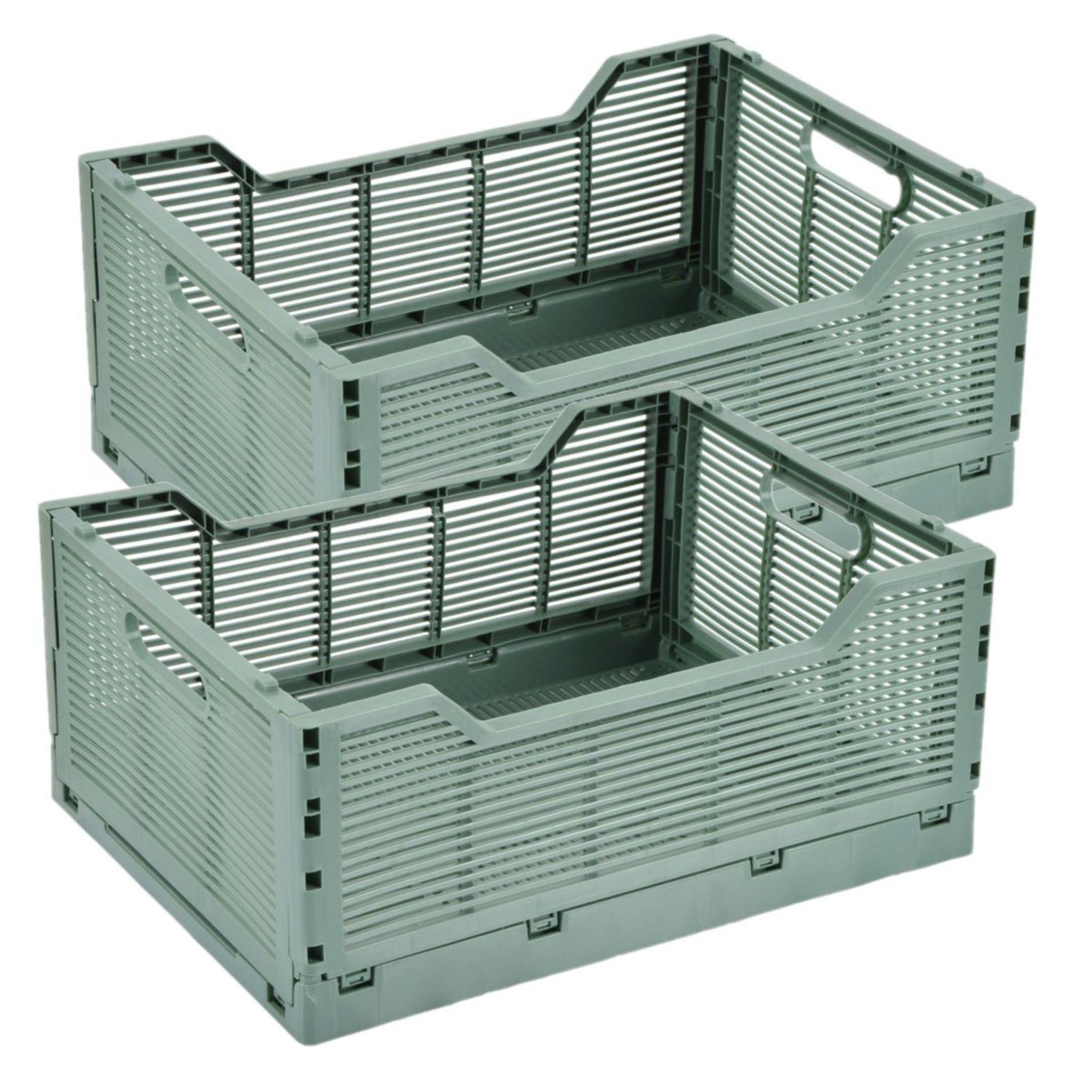 Voir la diapositive 1 : HOMEA Lot de 2 cagettes pliables FOLDY