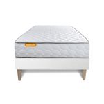 SEPTNUITS Matelas Mémoire de forme + sommier kit blanc Memo. Coloris disponibles : Blanc