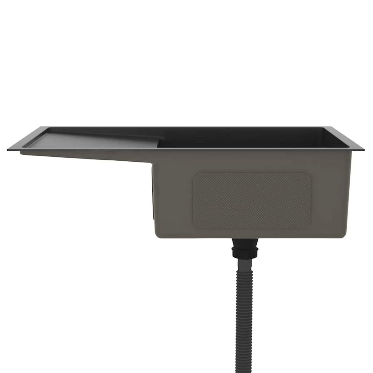 VIDAXL Evier de cuisine fait main Noir Acier inoxydable