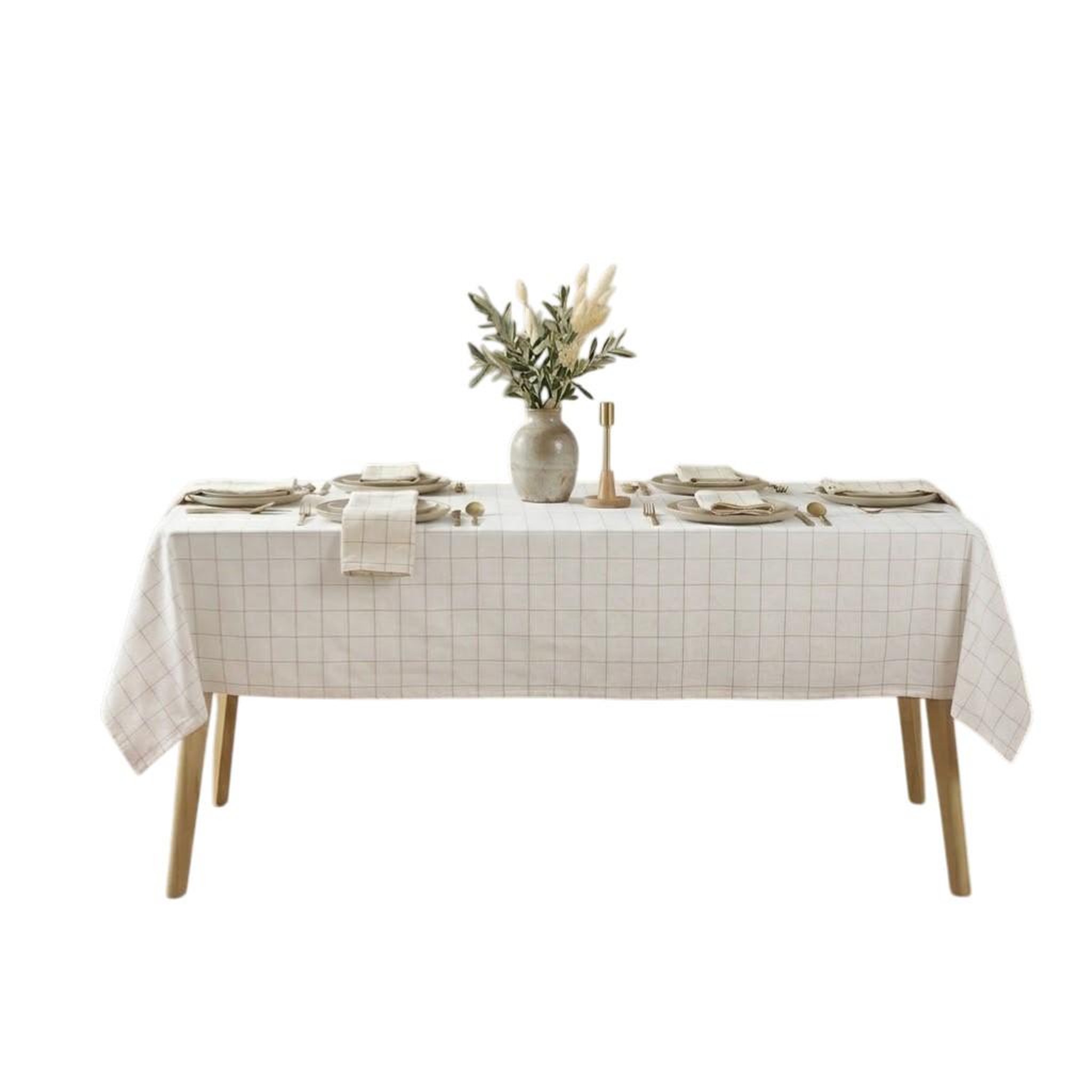 Eden Nappe tisse a carreaux axelle design et moderne. Coloris disponibles : Beige