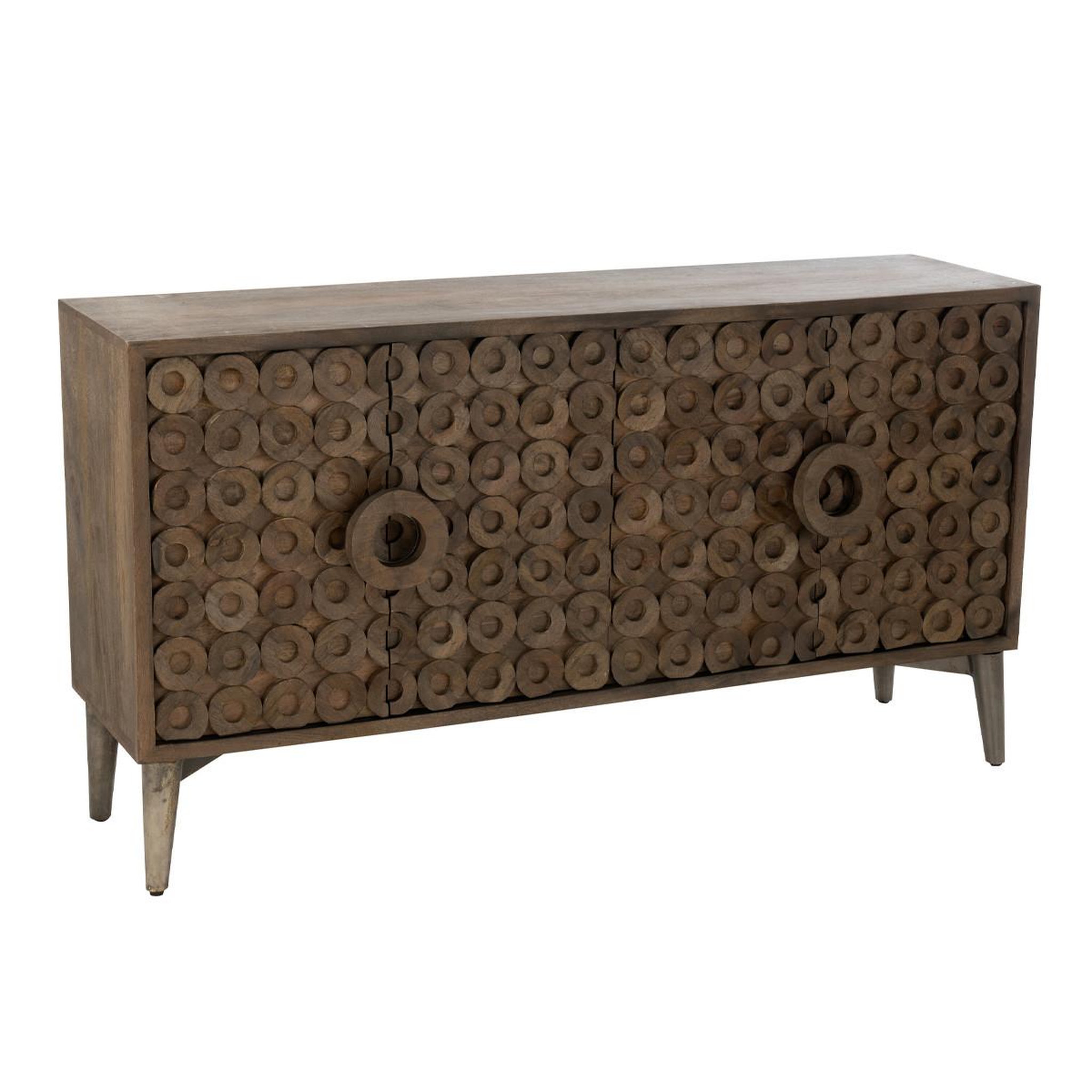 J-LINE Buffet 4 portes en bois  anderson  152cm marron