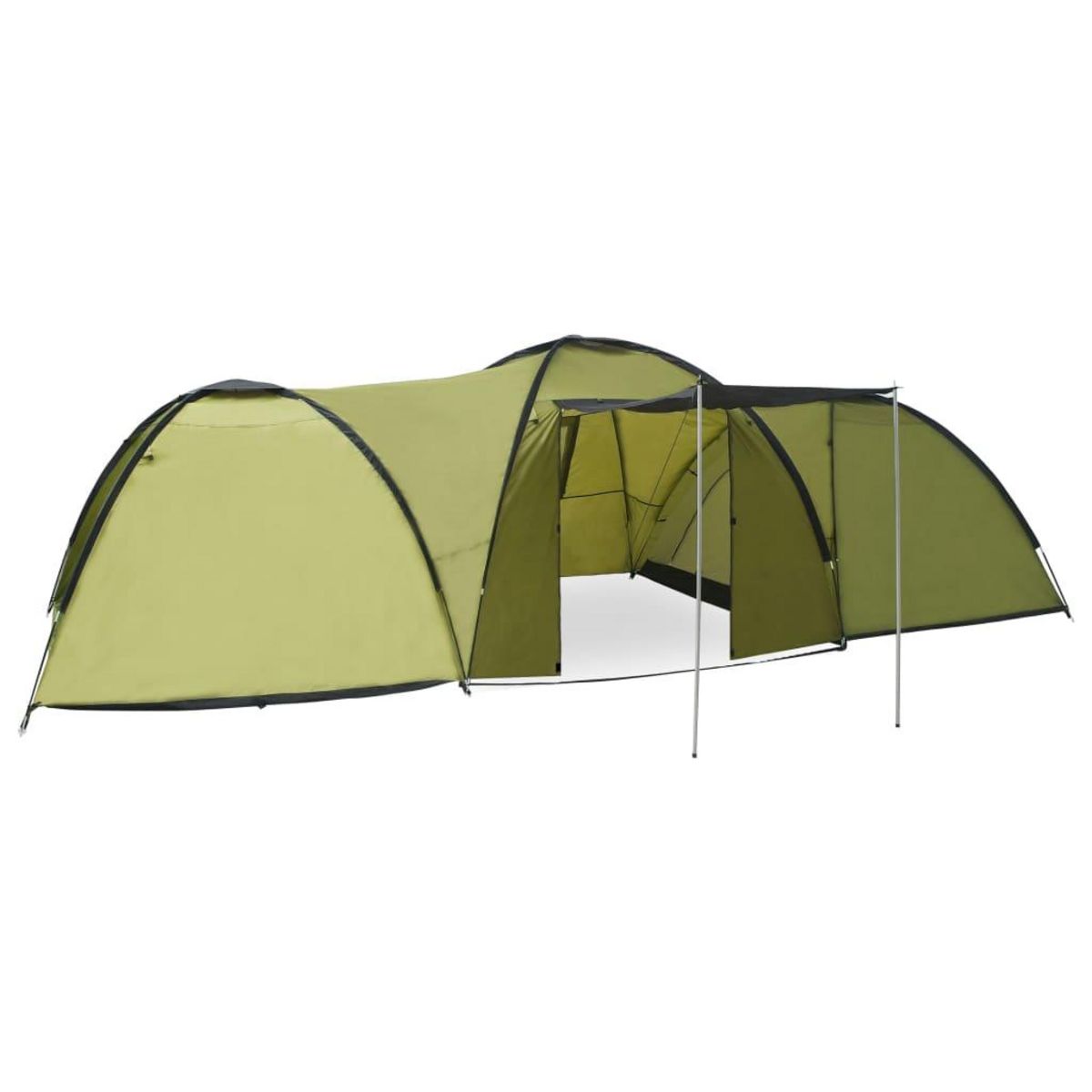 VIDAXL Tente igloo de camping 650x240x190 cm 8 personnes Vert