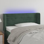 VIDAXL Tete de lit a LED Vert fonce 93x16x78/88 cm Velours