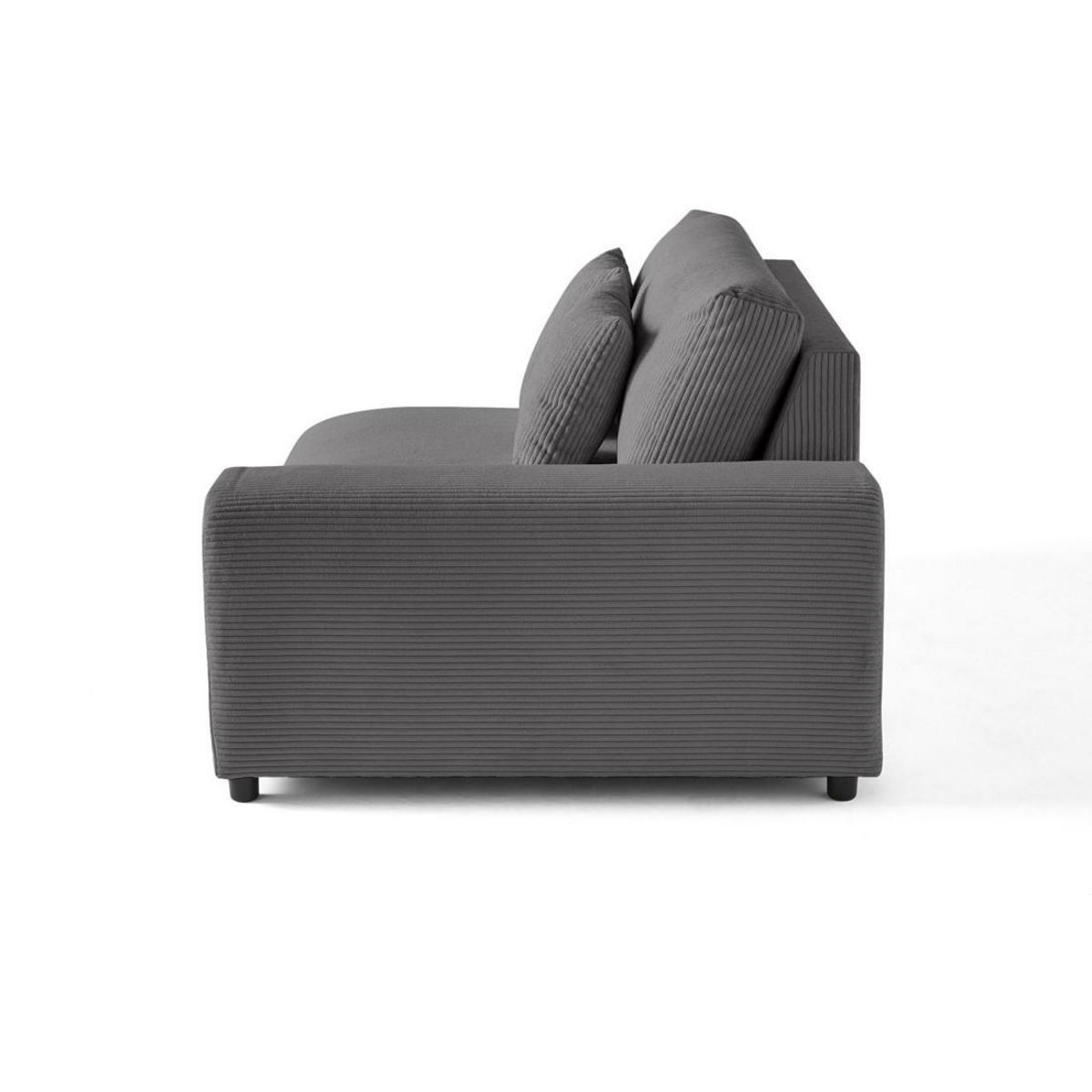 LISA DESIGN Garance - module d'assise 2 places avec accoudoir droit - en velours côtelé